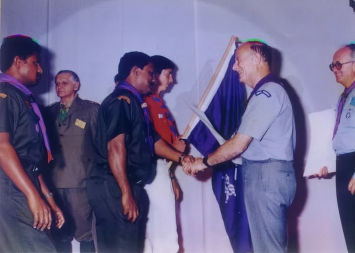 Ahmed Imaad Mohamed in a Scouting ceremony
